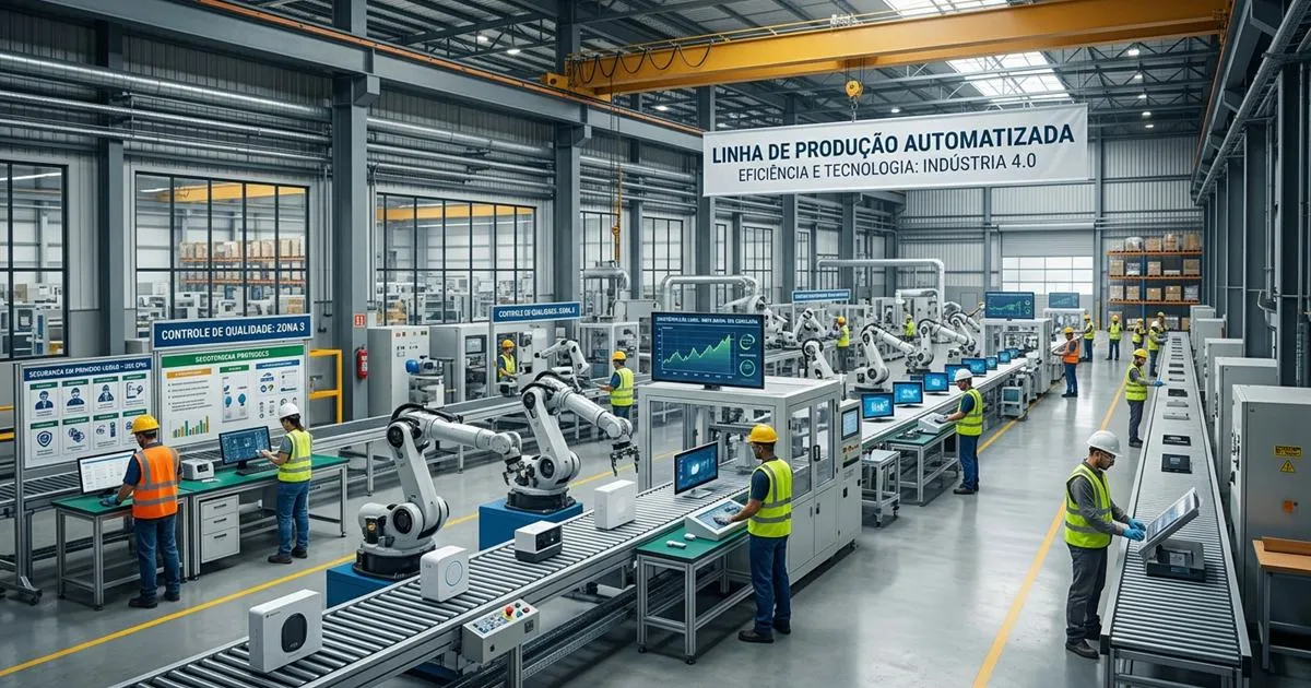 Linha de produção industrial representando o setor industrial afetado pela reforma tributária